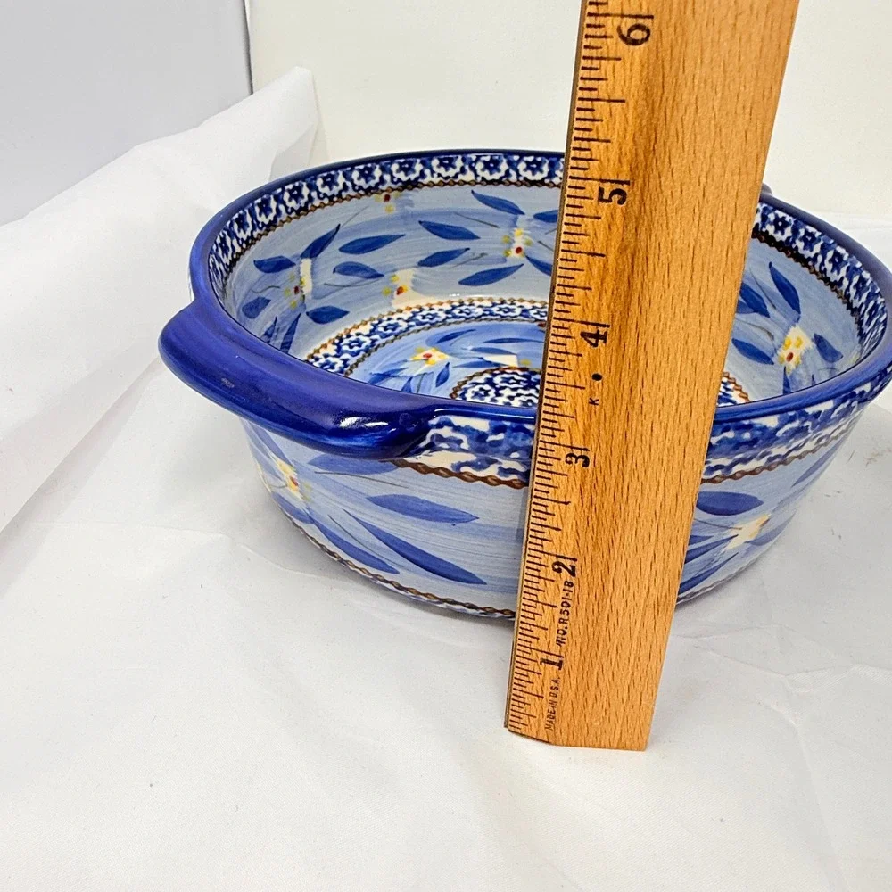 Temp-tations Old World Blue Ceramic Round Nesting  Set 3pc 2/1.5/1.0 qt